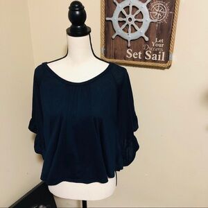 Weavers Batwing Navy Top